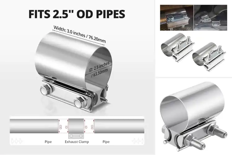Detailed view of Best Exhaust Sleeve Clamps to Fix Leaky Exhaust Leaks